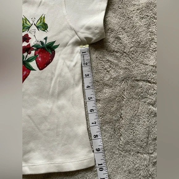 JULIET JOHNSTONE Women's White Graphic Short Sleeve Baby Tee Size S - Picture 6 of 7